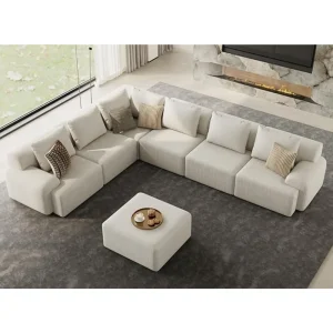 V-Shaped 7-Seat Sofa Modular Sectional Sofa