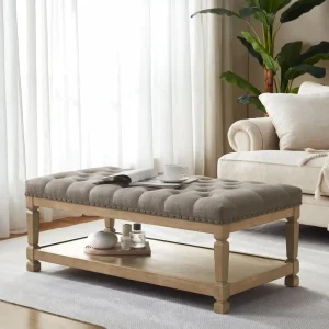 48" Ottoman Coffee Table with Storage,