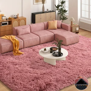 Bean Paste Color Fluffy Plush Non-slip Carpet