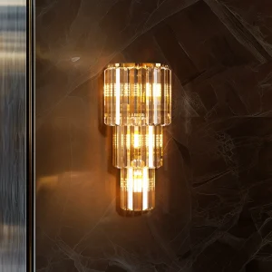 3-Layer Wall Crystal Sconce Light
