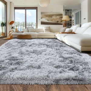 Fluffy gray carpet